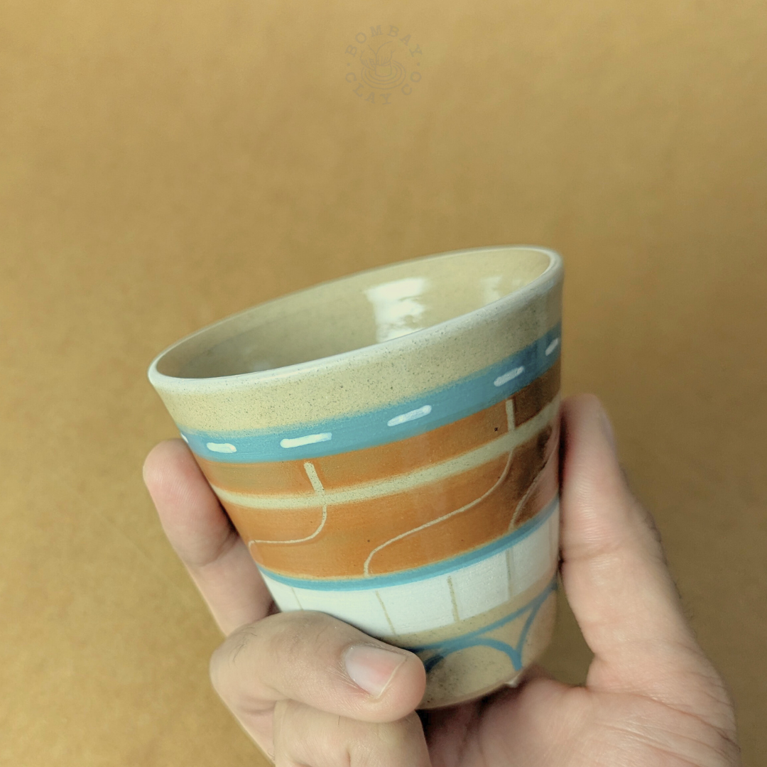 Glass | Lines & Dots | Blue-Brown |