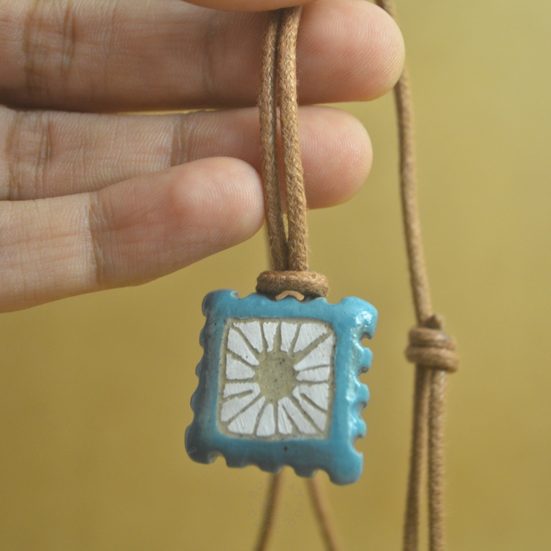 Necklace | Lines & Dots (Sun) | Blue |