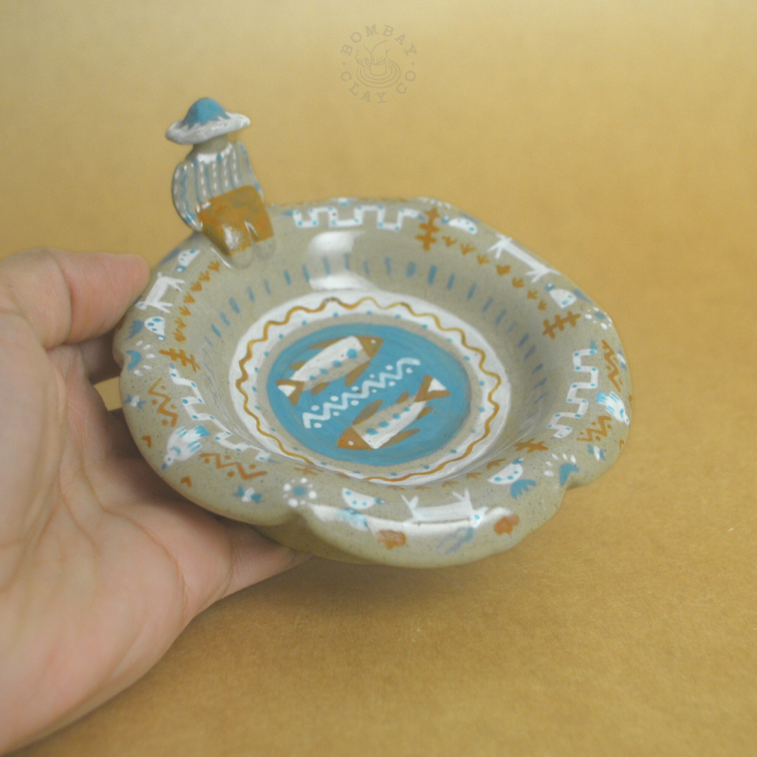 Small Plate with Person | Jungle Jam | Blue-Brown |