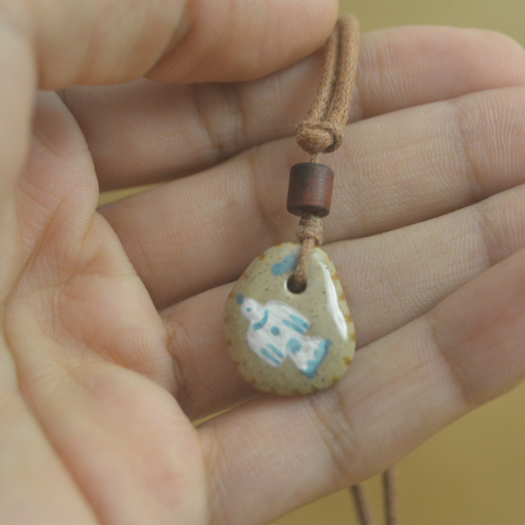 Necklace | Jungle Jam (Tortoise+Bird) | Brown-Blue |