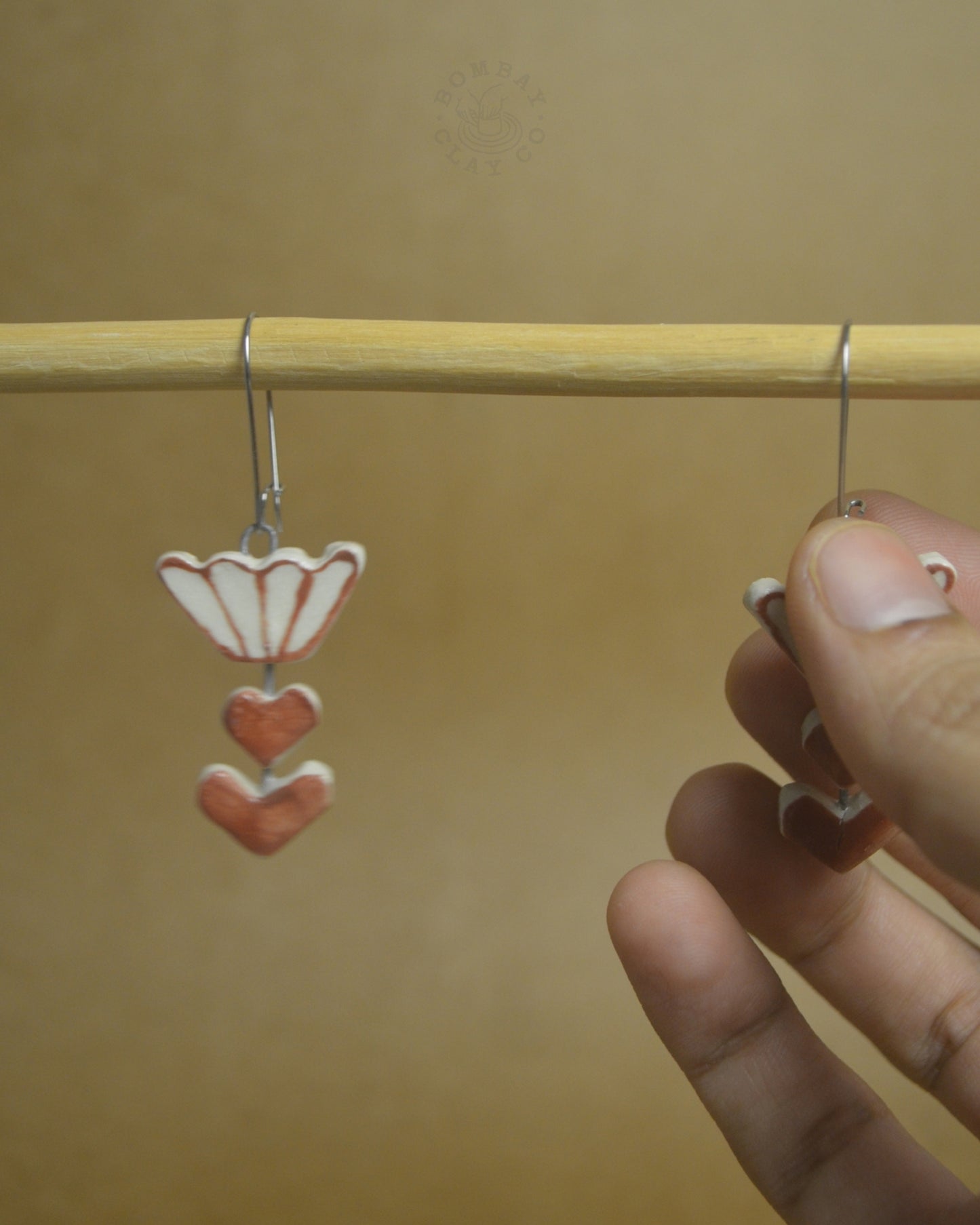 Earrings | Flower | Brown