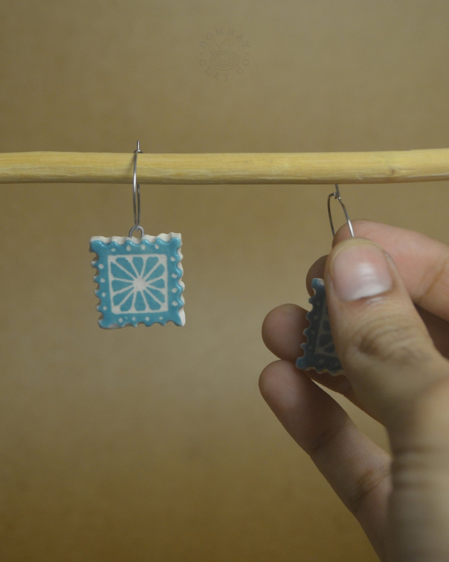 Earrings | Flower Postcard | Blue