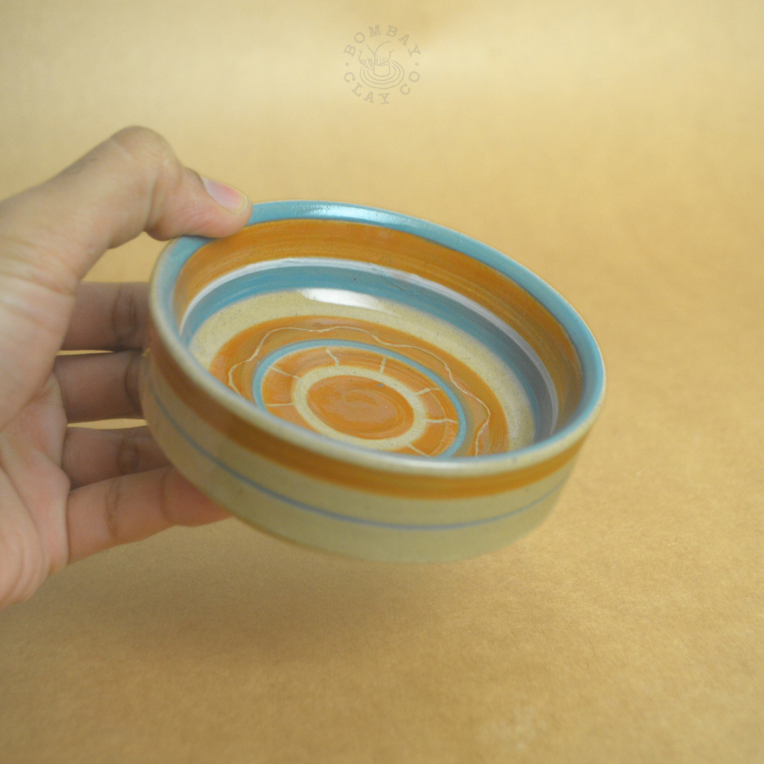 Small Bowl | Lines and Dots | Blue-Brown |