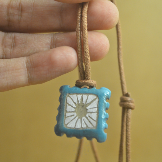 Necklace | Lines & Dots (Sun) | Blue |