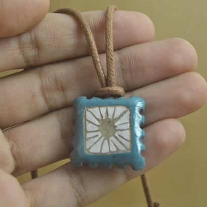Necklace | Lines & Dots (Sun) | Blue |