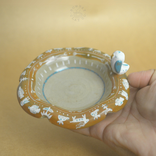 Small Plate with Bird | Jungle Jam | Blue-Brown |