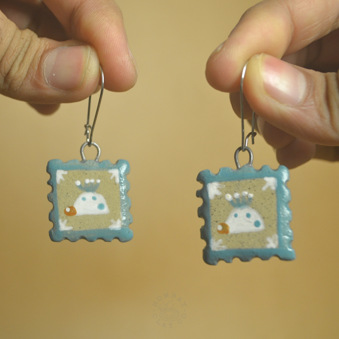 Earring | Jungle Jam (Tortoise) | Blue-Brown