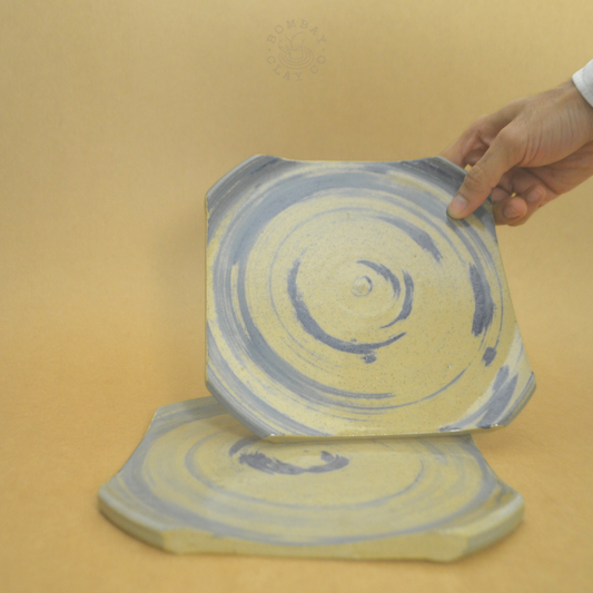 Plate | Nerikomi | Blue |