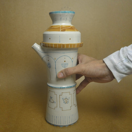 Lidded Bottle | Jungle-Jam | Blue-Brown