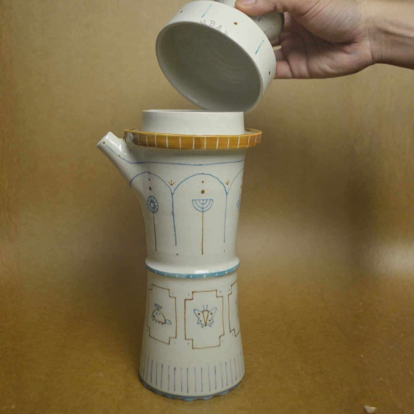 Lidded Bottle | Jungle-Jam | Blue-Brown