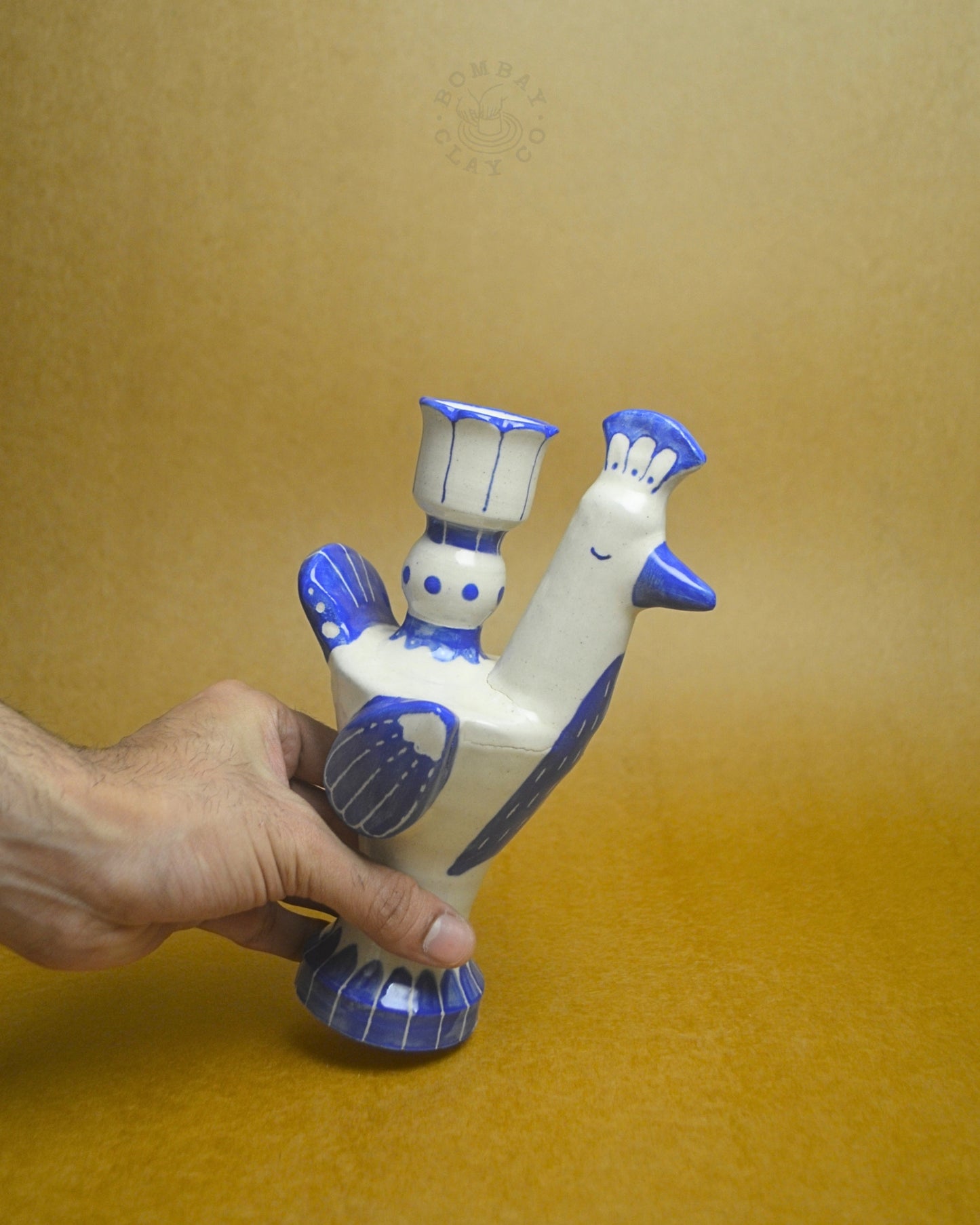 Candle Holder | Bird | Blue