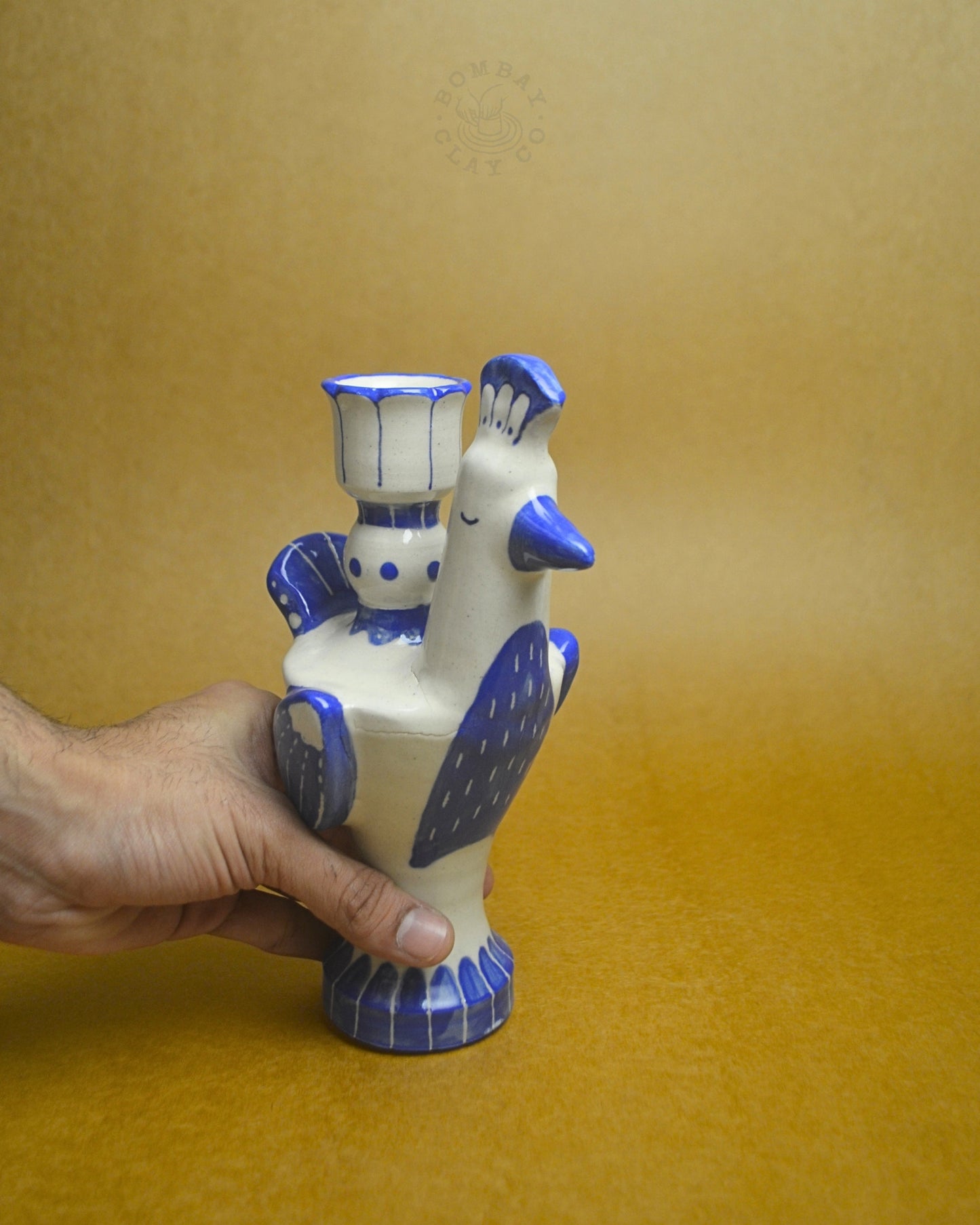 Candle Holder | Bird | Blue
