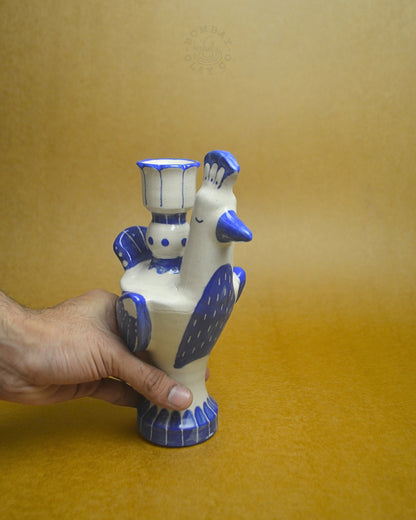 Candle Holder | Bird | Blue