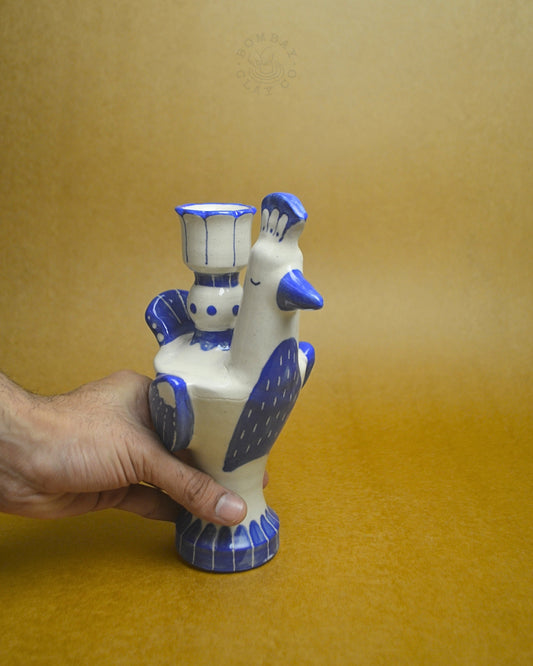 Candle Holder | Bird | Blue