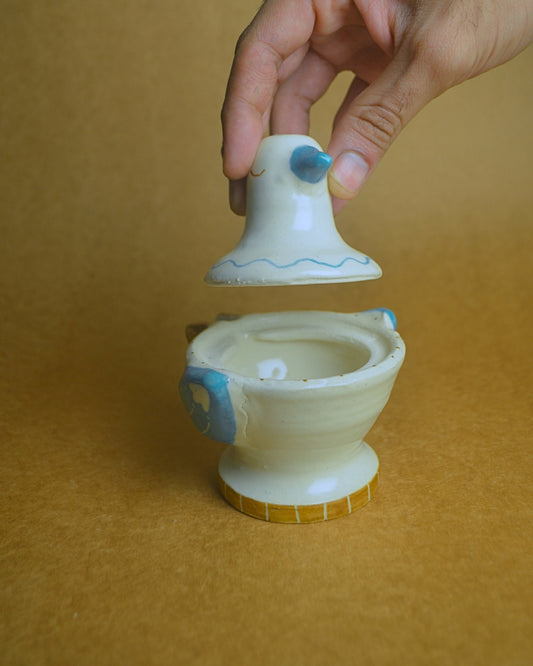 Dip Jar | Bird | Blue-Brown