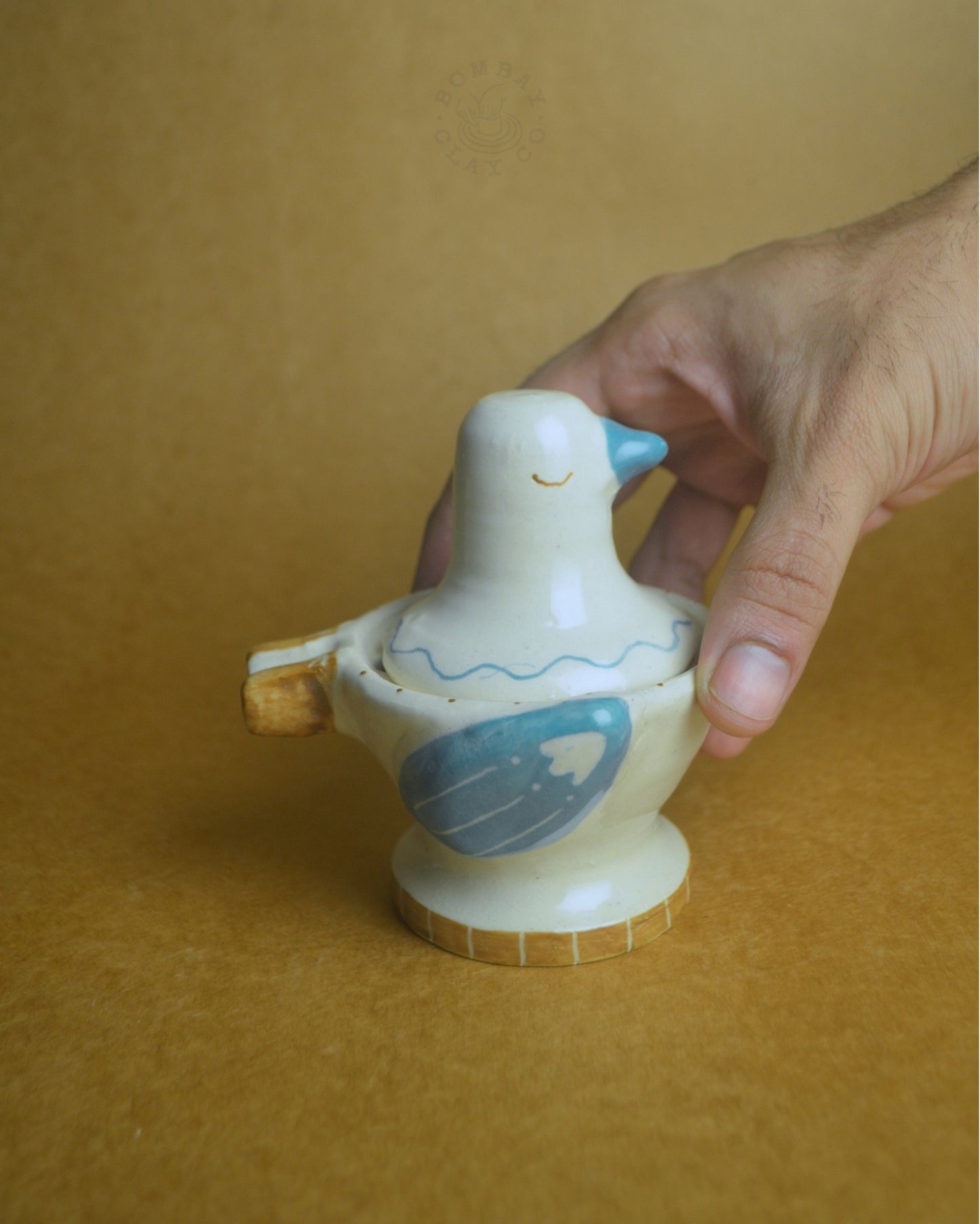 Dip Jar | Bird | Blue-Brown