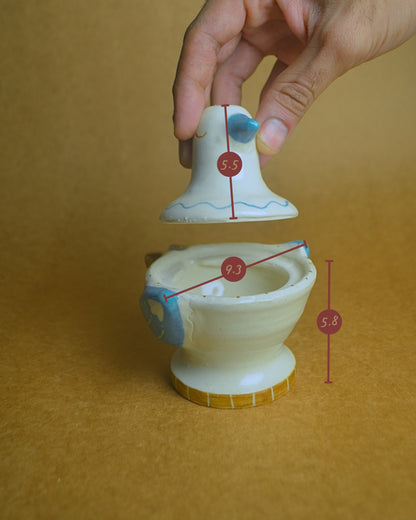 Dip Jar | Bird | Blue-Brown