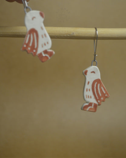 Earrings | Bird | Brown