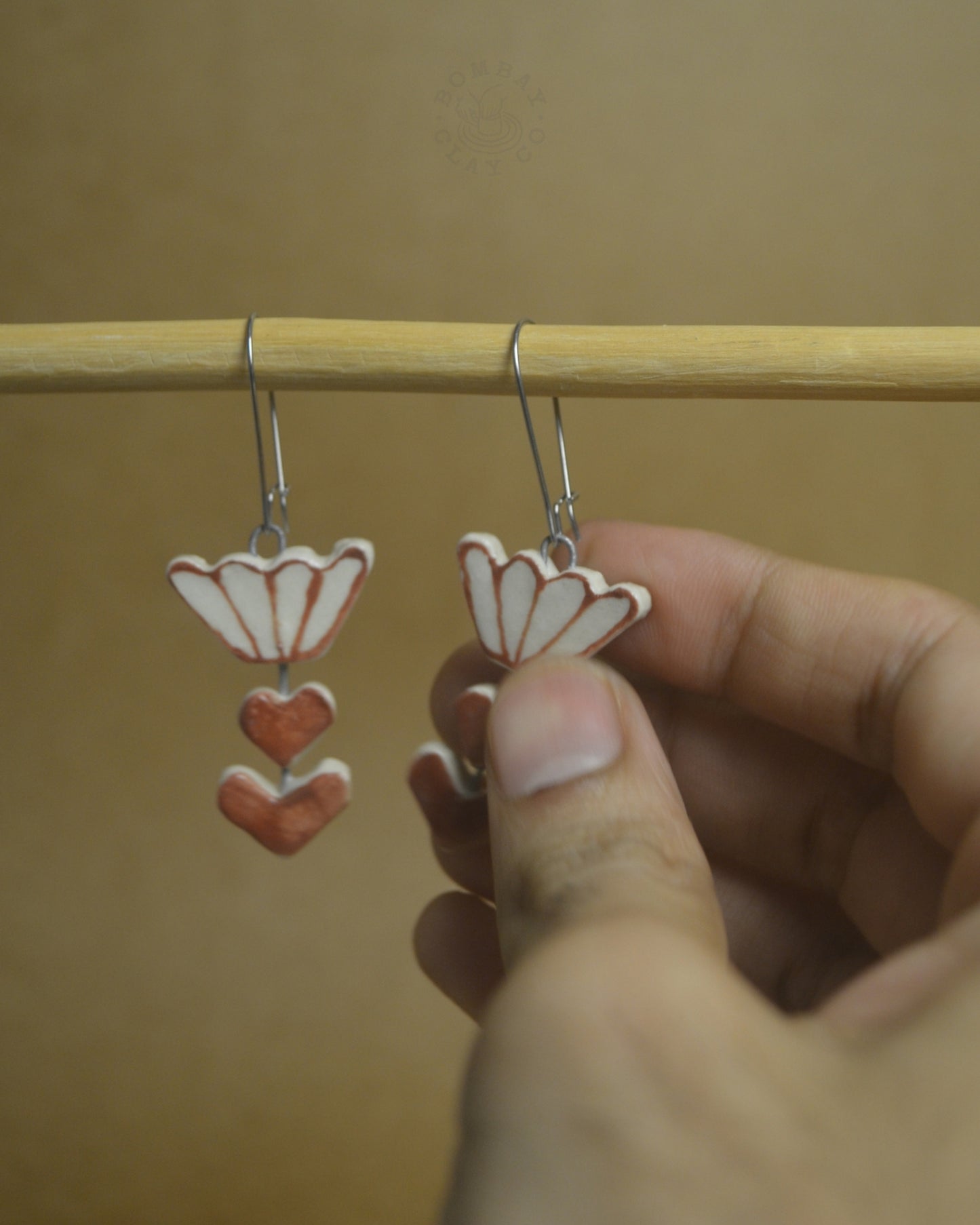 Earrings | Flower | Brown
