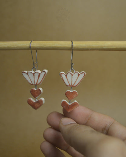 Earrings | Flower | Brown