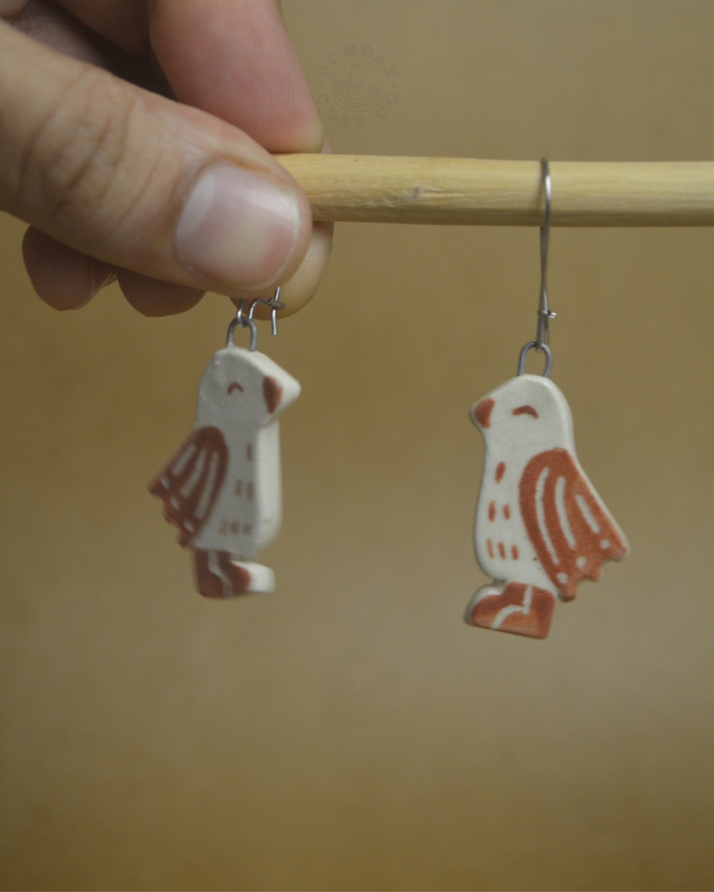 Earrings | Bird | Brown