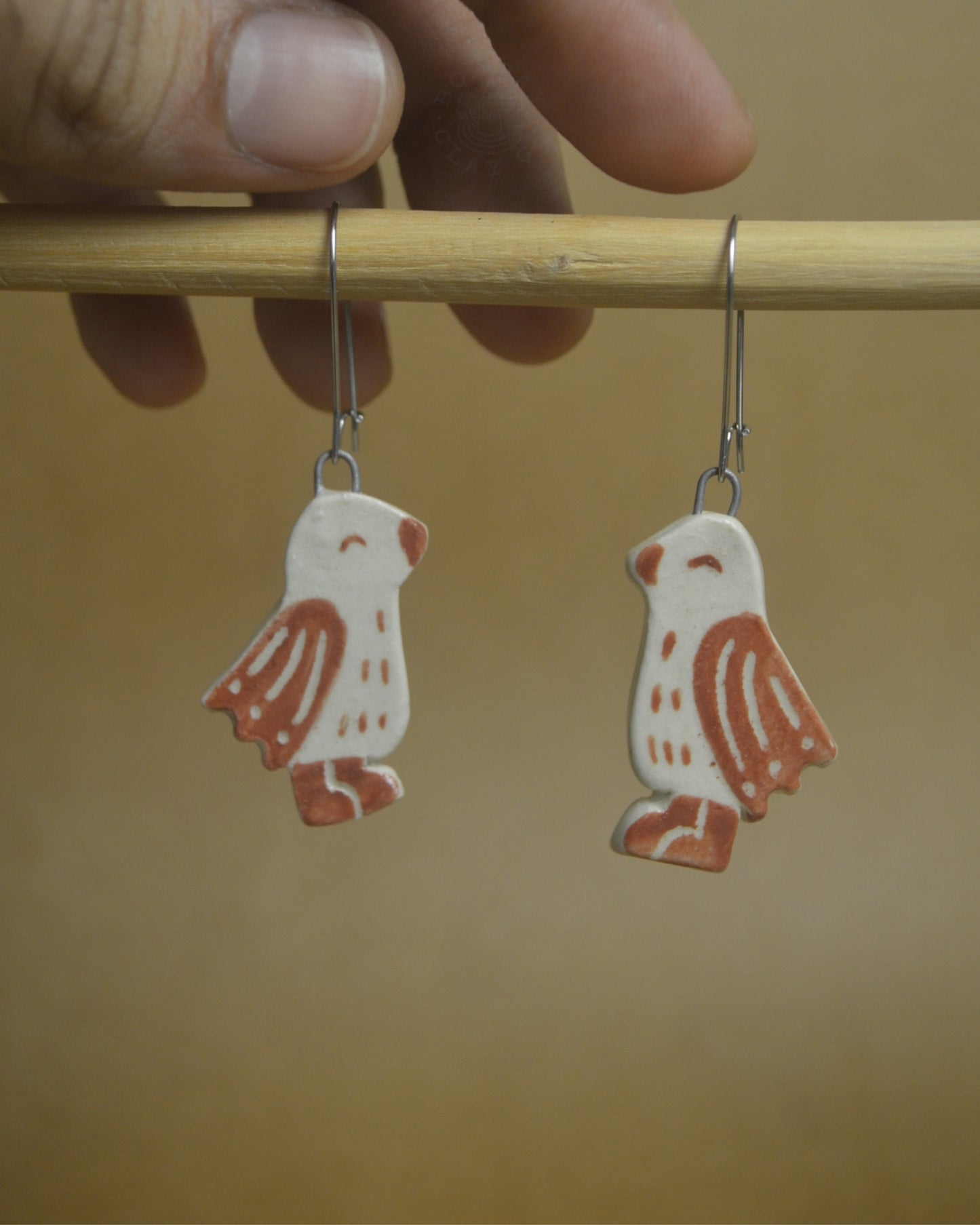 Earrings | Bird | Brown