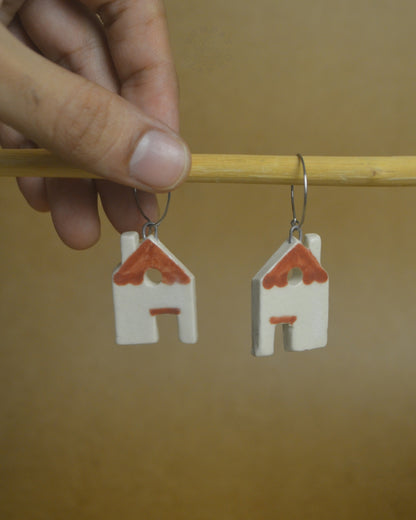 Earrings | House | Brown
