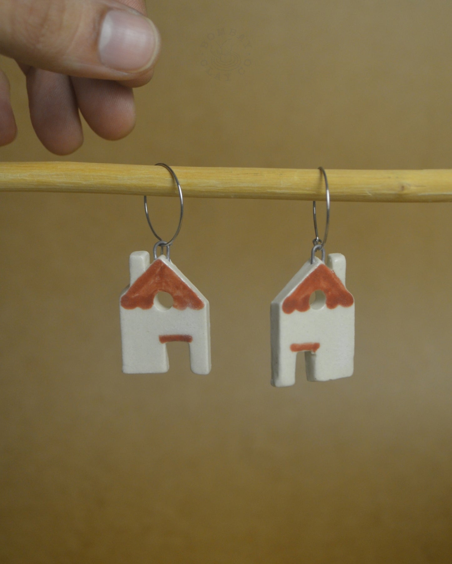 Earrings | House | Brown