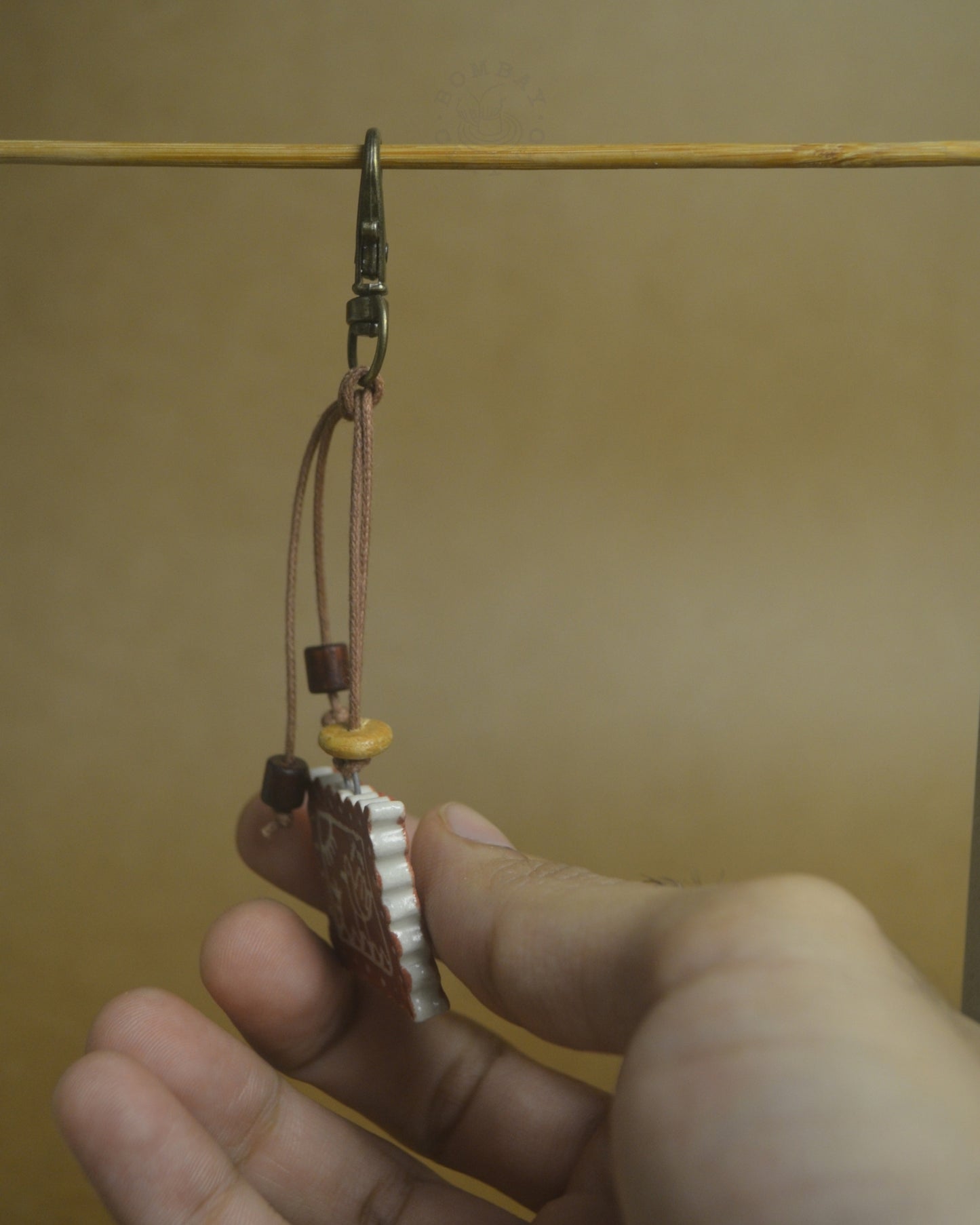 Bag Charm | Bird Postcard | Brown