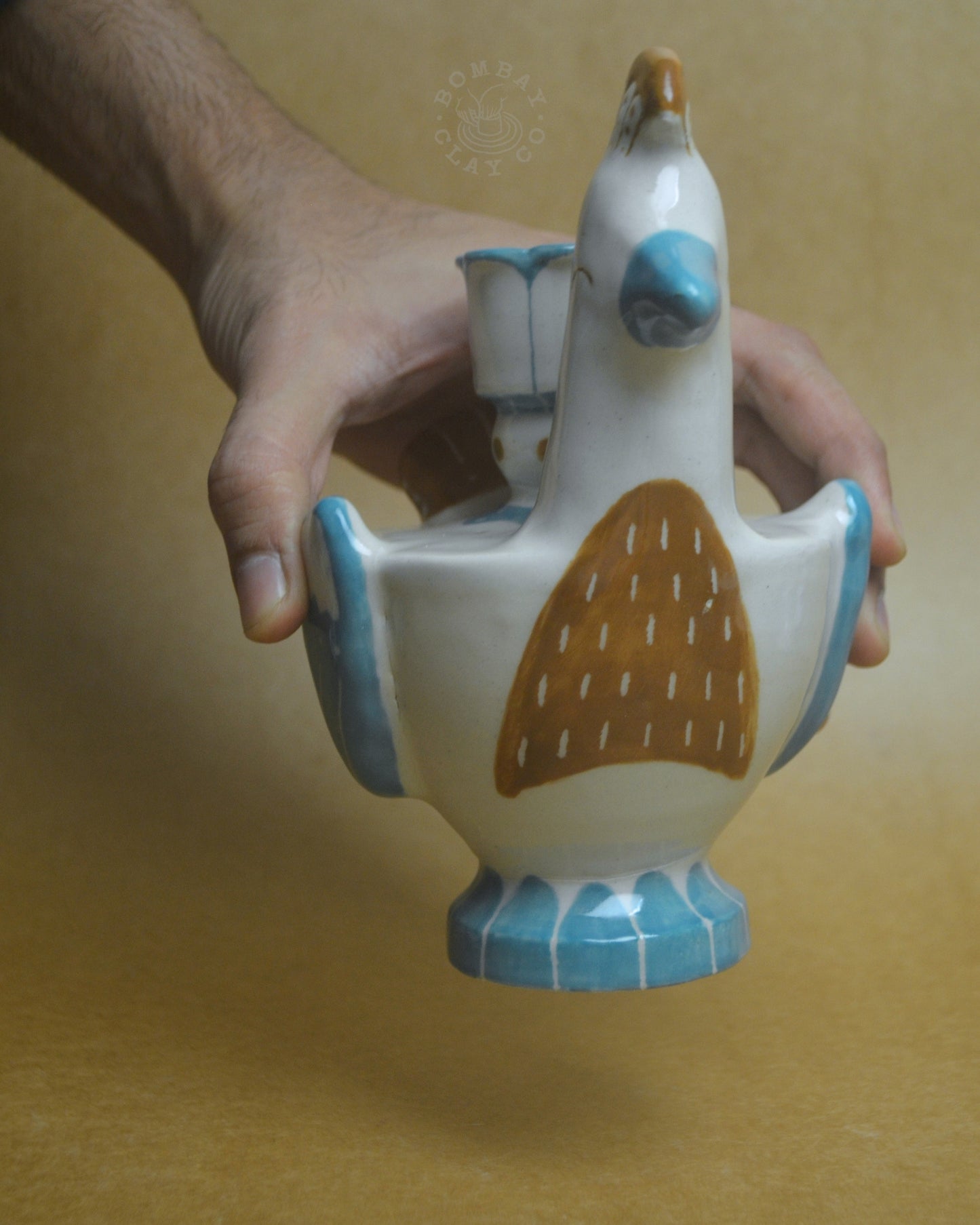 Candle Holder | Bird #2 | Blue-Brown