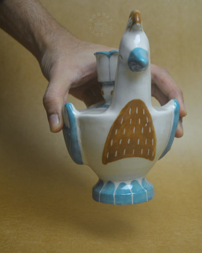 Candle Holder | Bird #2 | Blue-Brown
