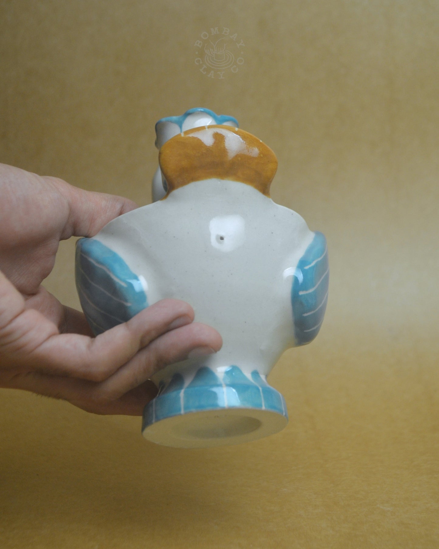 Candle Holder | Bird #2 | Blue-Brown