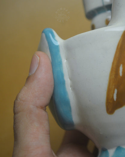 Candle Holder | Bird #2 | Blue-Brown