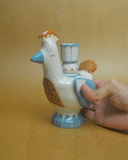 Candle Holder | Bird #3 | Blue-Brown