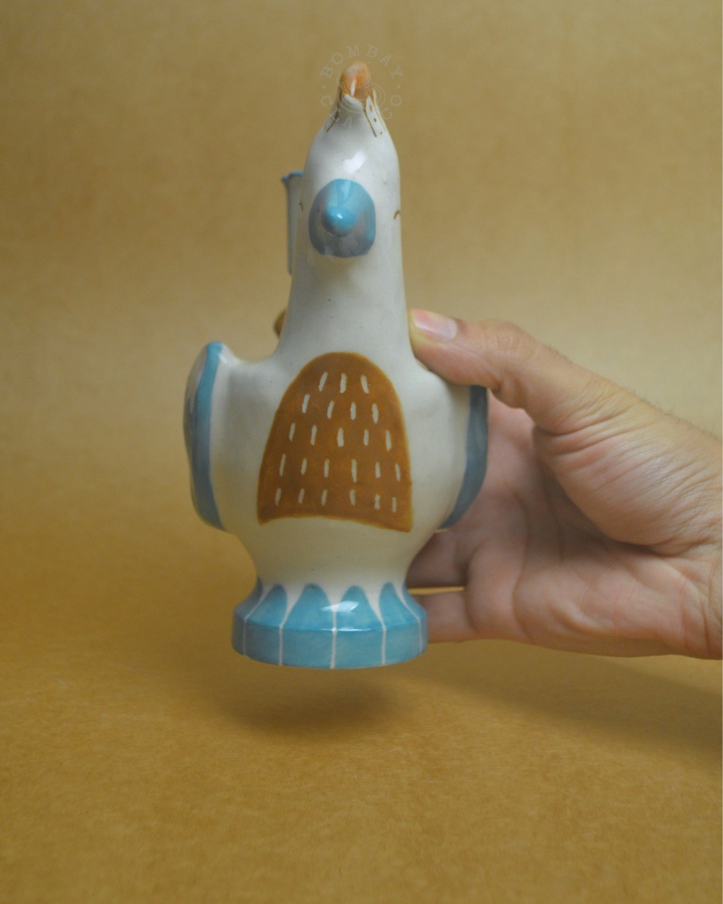 Candle Holder | Bird #3 | Blue-Brown