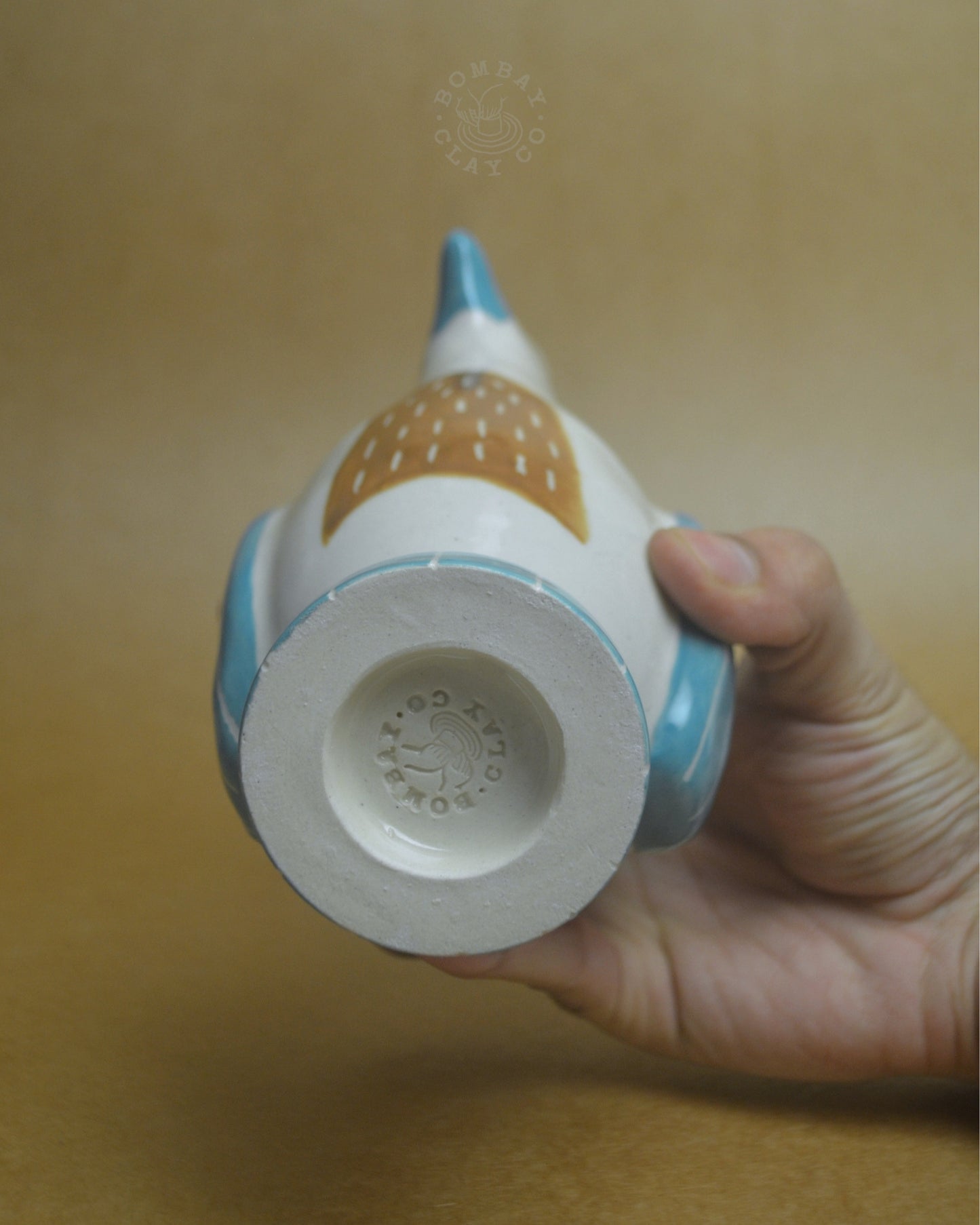 Candle Holder | Bird #3 | Blue-Brown