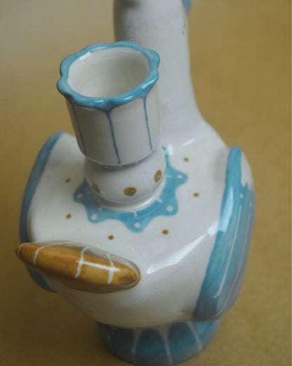 Candle Holder | Bird #3 | Blue-Brown