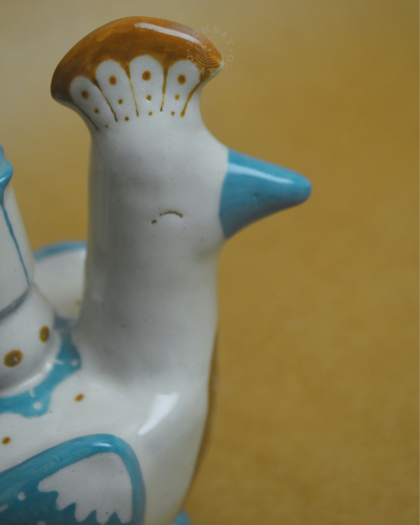 Candle Holder | Bird #3 | Blue-Brown
