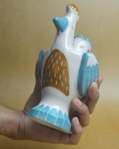 Candle Holder | Bird #4 | Blue-Brown