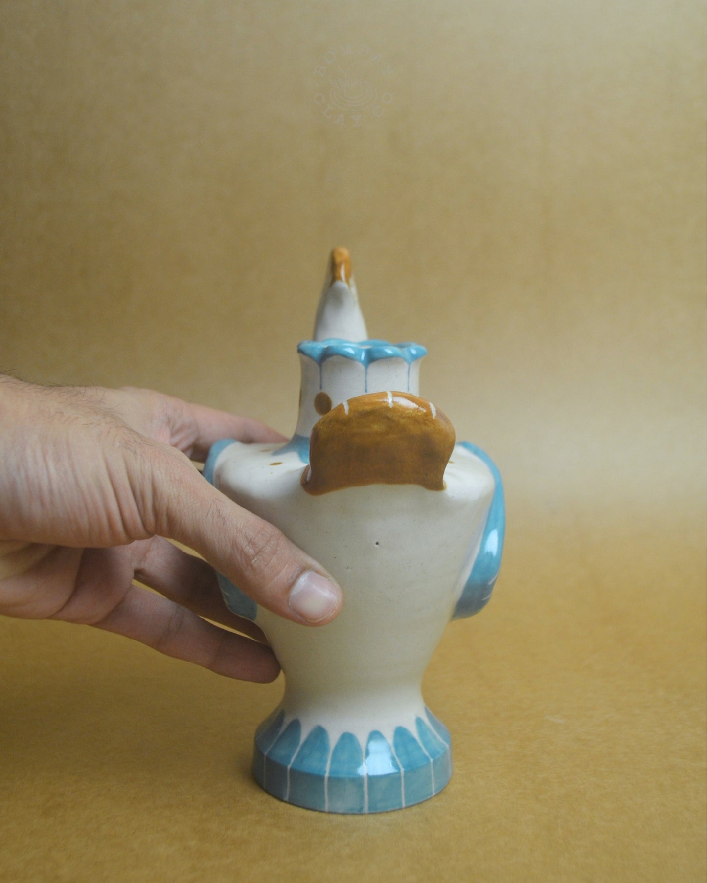 Candle Holder | Bird #4 | Blue-Brown