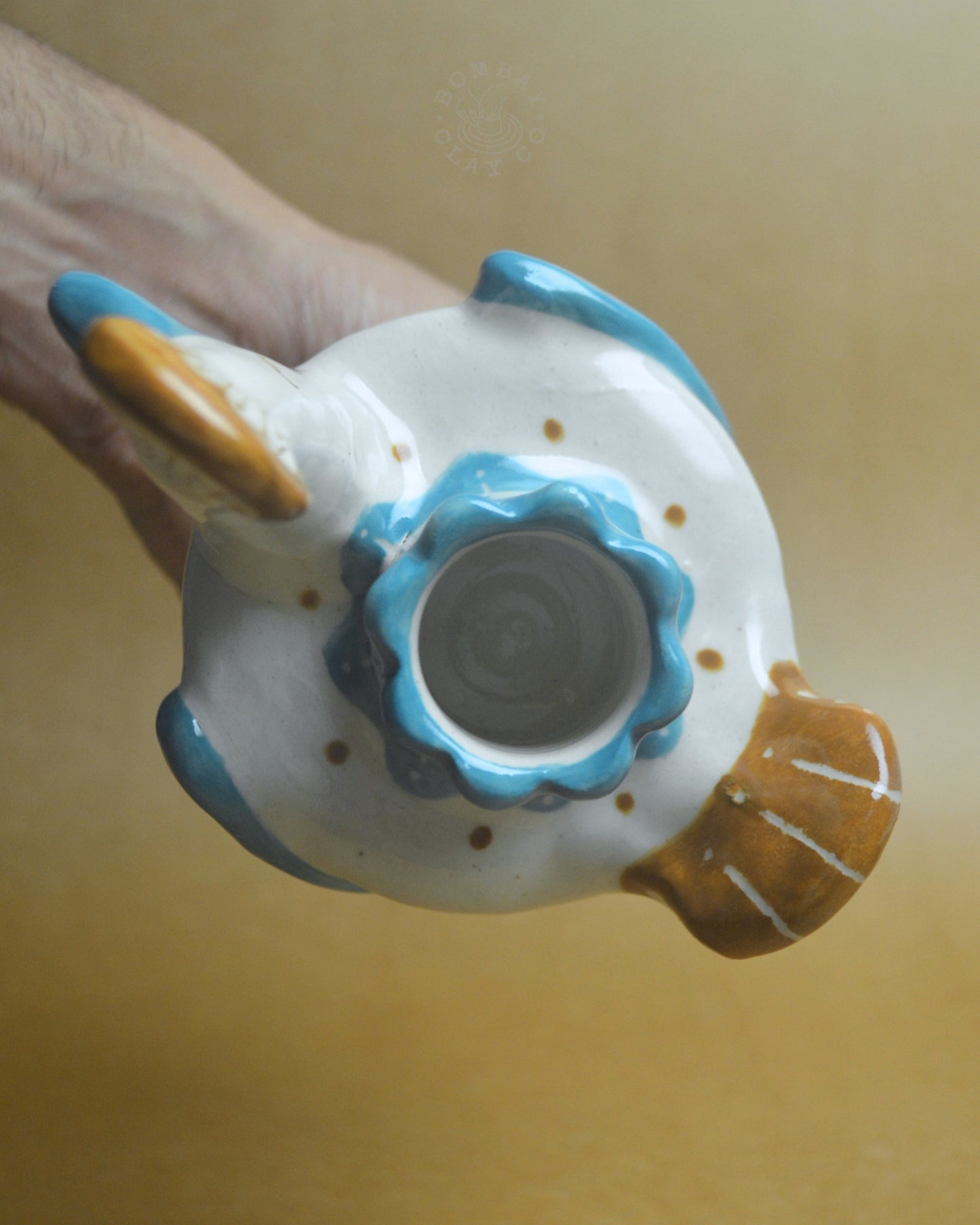 Candle Holder | Bird #4 | Blue-Brown
